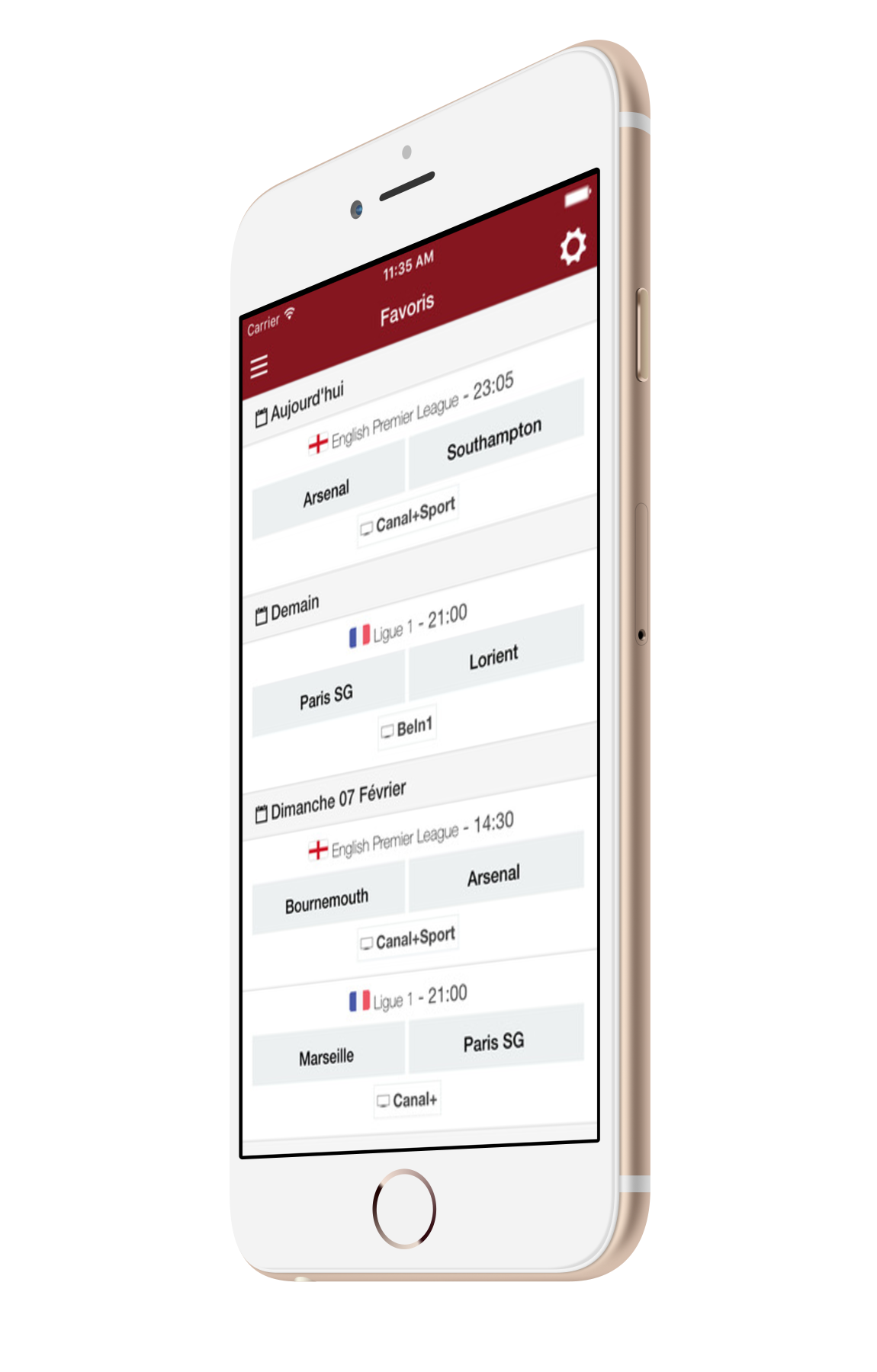 Application AgendaTV-Foot.com